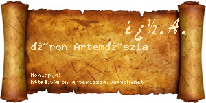 Áron Artemíszia névjegykártya